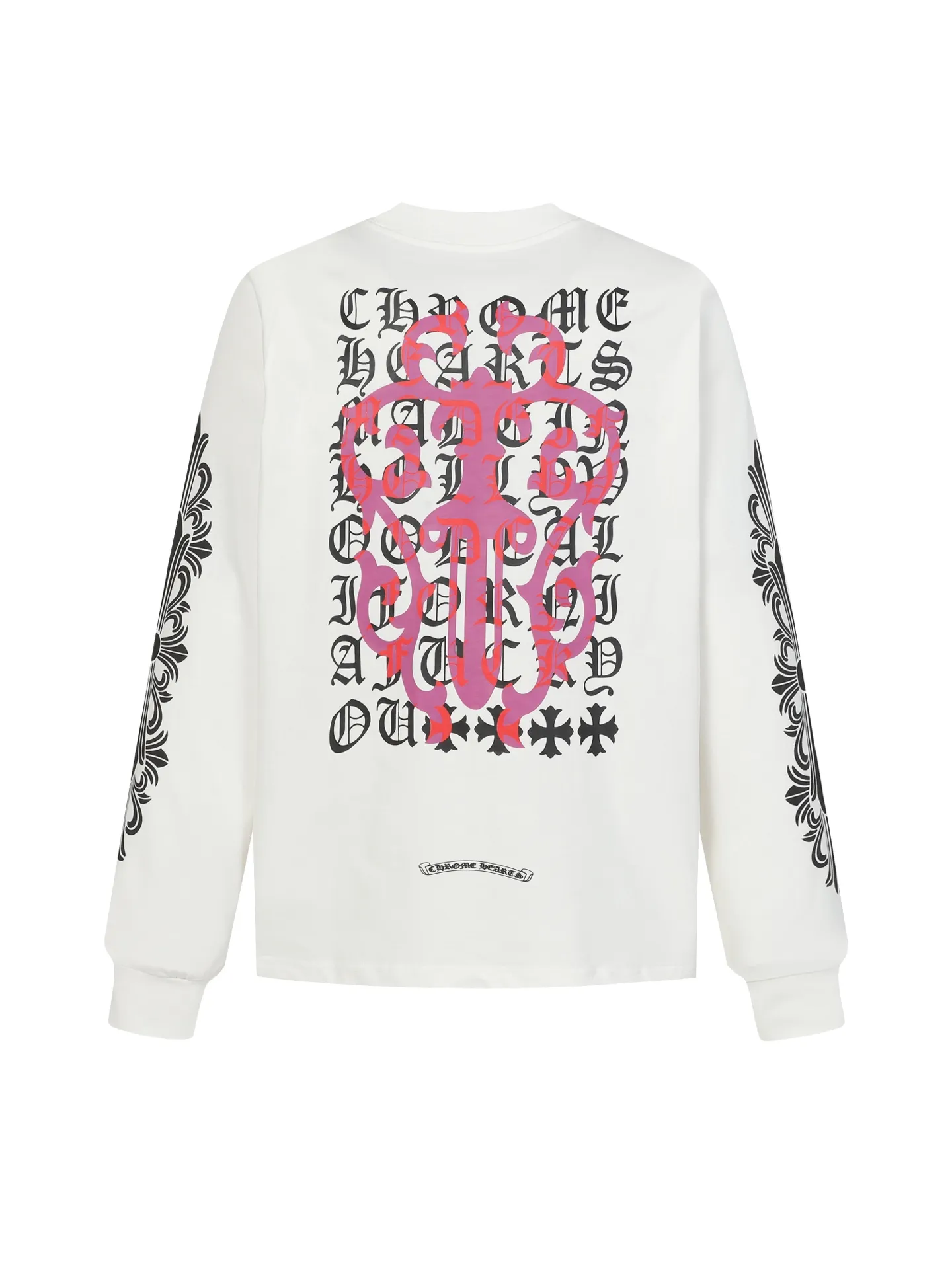 🅿️270 Come Hearts/Kro Heart Sanskrit Sword Printed Long Sleeve, great for autumn and winter! Chest pockets, high weight threads on collar and cuffs, custom woven and dyed 280g double yarn pure cotton fabric, washed anti-counterfeiting tags and other auxiliary labels are all in the correct version, super conspicuous, super pretty, super stylish, same style for men and women! The overall upper body highlights fashion and individuality, and it is a recommended T-shirt for couples to wear together!! Color: black/white Size: XS-L